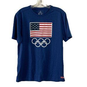 Olympic USA Men's T shirt Sz M Official Team Apparel Navy Blue Crew Neck